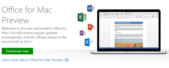 Office 2016 for Mac Preview Free Download