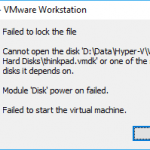 VMware Failed to Lock the File