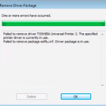 Failed to Remove Printer Driver