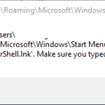 Windows Cannot Find PowerShell.lnk